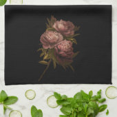 Linge De Cuisine Pivoines Noir (Plié)