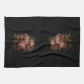Linge De Cuisine Pivoines Noir (Horizontal)