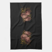 Linge De Cuisine Pivoines Noir (Vertical)