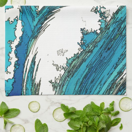 Linge De Cuisine PixDezines konen uehara vagues océaniques, 上 原 (Plié)