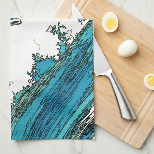 Linge De Cuisine PixDezines konen uehara vagues océaniques, 上 原 (Quart Plié)