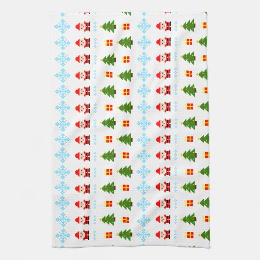 Linge De Cuisine Pixel Art Christmas (Vertical)