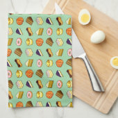 Linge De Cuisine Pixel Art Gâteaux et pâtisseries Motif (Quart Plié)