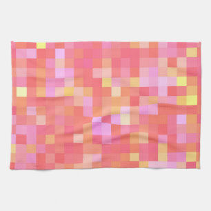Linge De Cuisine Pixel Multicolore Rouge/Rose/Jaune/Orange/Lavande