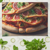 Linge De Cuisine Pizza arbre de Noël (Plié)