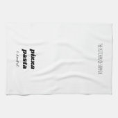 Linge De Cuisine Pizza Pasta Funny Amore Nom Cuisine noire blanche (Horizontal)