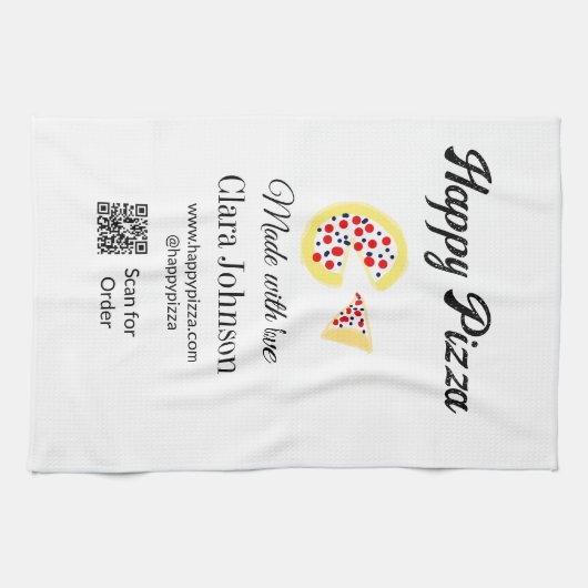 Linge De Cuisine Pizza restaurant cafe pizzeria scan QR code order (Horizontal)