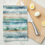 Linge De Cuisine Plage abstraite, alcool rayures d'encre (Quart Plié)