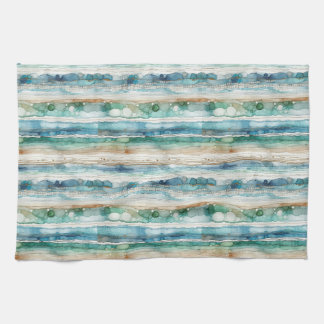 Linge De Cuisine Plage artistique abstrait encre rayures tricot gau
