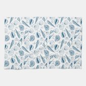 Linge De Cuisine Plage bleu de coquillages (Horizontal)