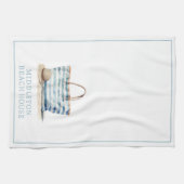 Linge De Cuisine Plage Bleu et Bleu Blancs Fourre-tout (Horizontal)