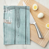 Linge De Cuisine Plage Blue Faux Wood Starfish (Quart Plié)