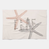 Linge De Cuisine Plage Blue Starfish (Horizontal)