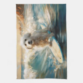 Linge De Cuisine Plage de Coton De Tulear Peinture de surf (Vertical)