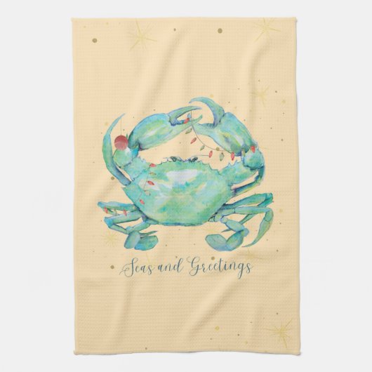 Linge De Cuisine Plage de crabe de Noël (Vertical)