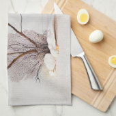 Linge De Cuisine Plage de sable avec coquillages blancs (Quart Plié)