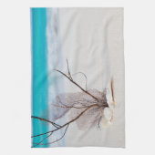 Linge De Cuisine Plage de sable avec coquillages blancs (Vertical)