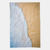 Linge De Cuisine Plage de sable avec ressac écumant (Vertical)