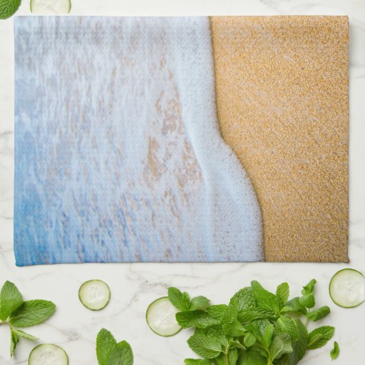 Linge De Cuisine Plage de sable avec Surf en mousse (Plié)