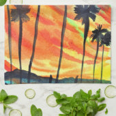 Linge De Cuisine Plage de Sunset Palm Tree art surf (Plié)