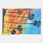 Linge De Cuisine Plage de Sunset Palm Tree art surf (Horizontal)