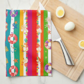 Linge De Cuisine Plage d'été animée Design à thème (Quart Plié)