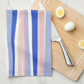 Linge De Cuisine Plage d'été bleu rose beige rayures (Quart Plié)