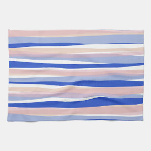 Linge De Cuisine Plage d'été bleu rose beige rayures