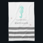 LINGE DE CUISINE PLAGE FAMILIALE MAISON DE MER ET ÉTONNANT<br><div class="desc">FAMILY BEACH HOUSE SEAHORSE ET STARFISH DESIGN PRÊT POUR VOUS PERSONNALISER AVEC VOTRE NOM DE FAMILLE</div>