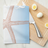 Linge De Cuisine Plage Orange Blue Starfish Relax (Quart Plié)