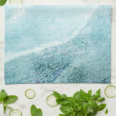 Linge De Cuisine Plage Retro - Océan bleu Turquoise côtier Aquarell (Plié)