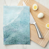 Linge De Cuisine Plage Retro - Océan bleu Turquoise côtier Aquarell (Quart Plié)