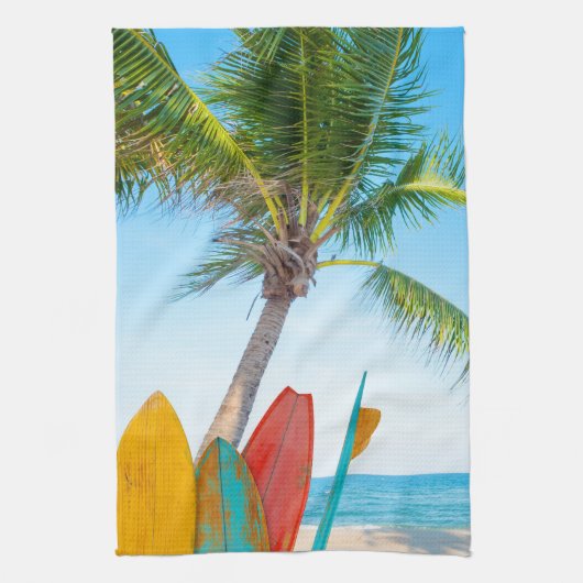 Linge De Cuisine Plage Tropical Surfboard (Vertical)