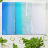 Linge De Cuisine Plage tropicale avec mer turquoise (Plié)