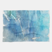 Linge De Cuisine Plage tropicale dans le bleu turquoise d'Aqua Turq (Horizontal)