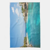 Linge De Cuisine Plage tropicale pittoresque avec huttes de chaume  (Vertical)