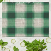 Linge De Cuisine Plaid à la crème verte (Plié)