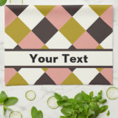 Linge De Cuisine Plaid au chocolat rose or - Personnalisé (Plié)