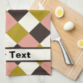 Linge De Cuisine Plaid au chocolat rose or - Personnalisé (Quart Plié)