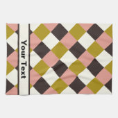 Linge De Cuisine Plaid au chocolat rose or - Personnalisé (Horizontal)