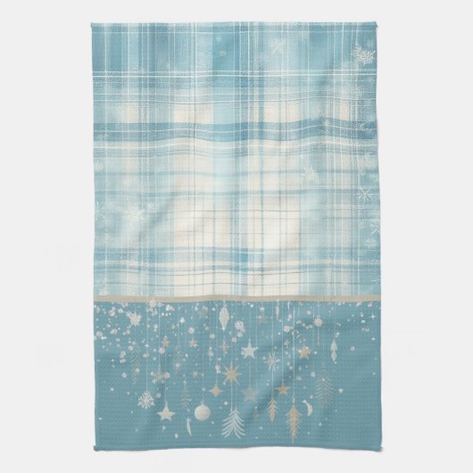 Linge De Cuisine Plaid bleu (Vertical)