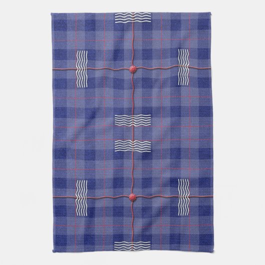 Linge De Cuisine Plaid bleu ciel (Vertical)