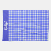 Linge De Cuisine Plaid bleu et blanc (Horizontal)