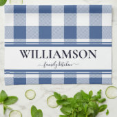 Linge De Cuisine Plaid Bleu Famille Classique (Plié)