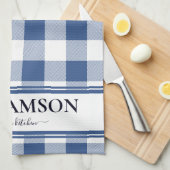 Linge De Cuisine Plaid Bleu Famille Classique (Quart Plié)