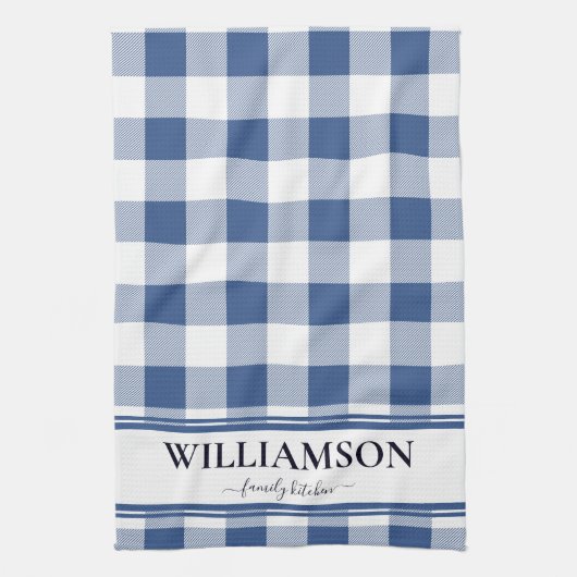 Linge De Cuisine Plaid Bleu Famille Classique (Vertical)