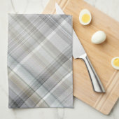 Linge De Cuisine Plaid Bleu/Gris/Tan (Quart Plié)