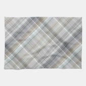 Linge De Cuisine Plaid Bleu/Gris/Tan (Horizontal)