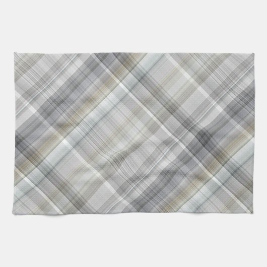 Linge De Cuisine Plaid Bleu/Gris/Tan (Horizontal)