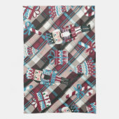 Linge De Cuisine Plaid Blue Burgundy (Vertical)